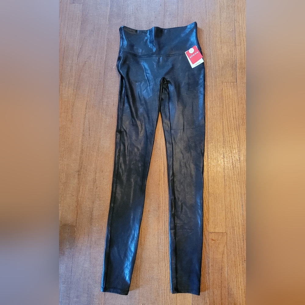 Spanx Faux Leather Leggings, Non-shiny, Medium Tall